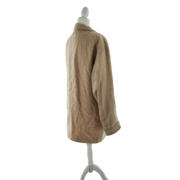 Loring Vintage Mohair Wool Blend Coat Women’s Size 14 Cream Ivory USA Made Fuzzy - Picture 6 of 9